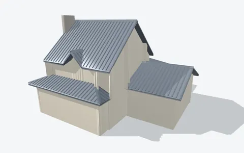 Mountain house with a standing-seam metal roof